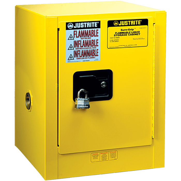 Countertop Flammable Safety Cabinet, 4 Gal., 1 shelf, 1 manual-close door