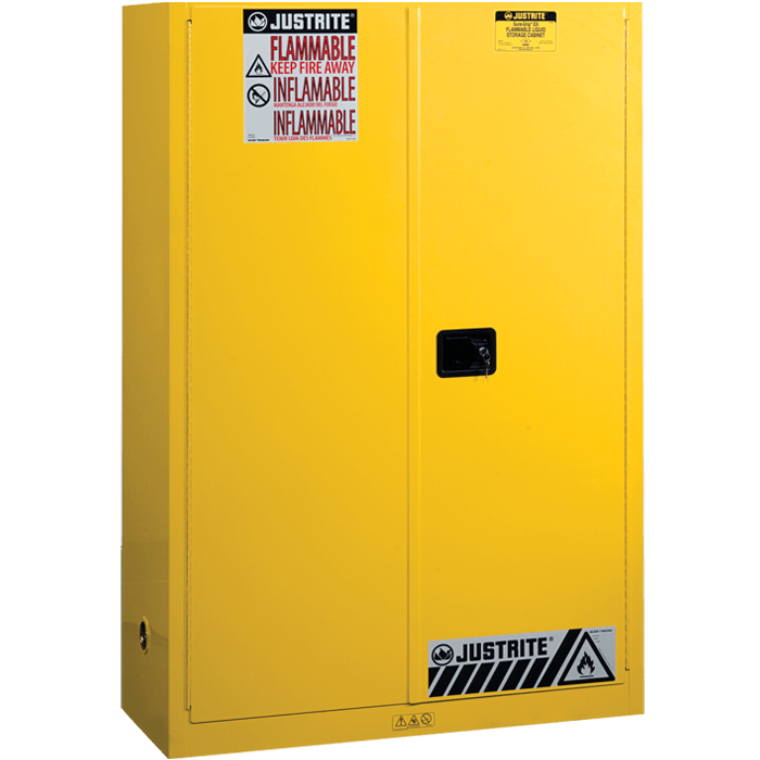 Flammable Safety Cabinet, 45 Gal., 2 shelves, 2 manual-close doors